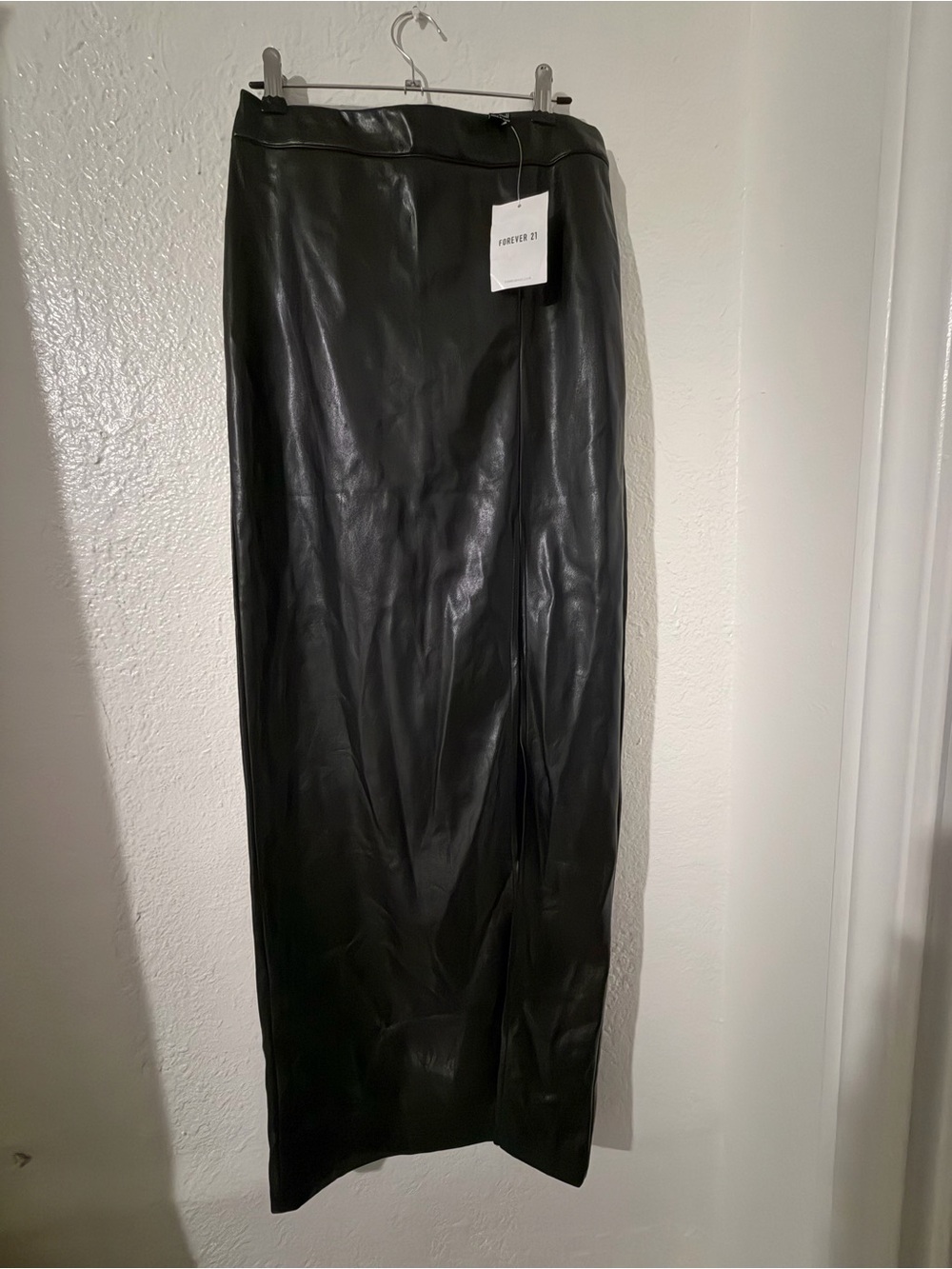 Forever 21 Black Faux Leather Maxi Skirt